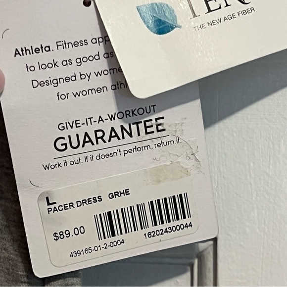 #126 ATHLETA PACER DRESS HEATHER GREY LARGE NWT - Picture 4 of 6